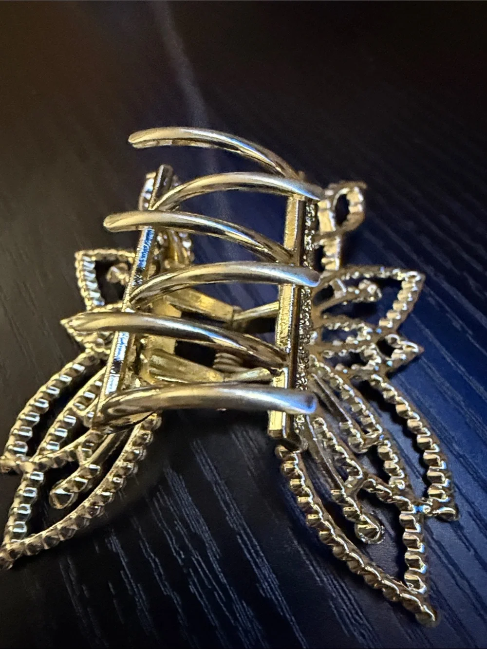 Gold and Rhinestone Butterfly Hair Clip NWT